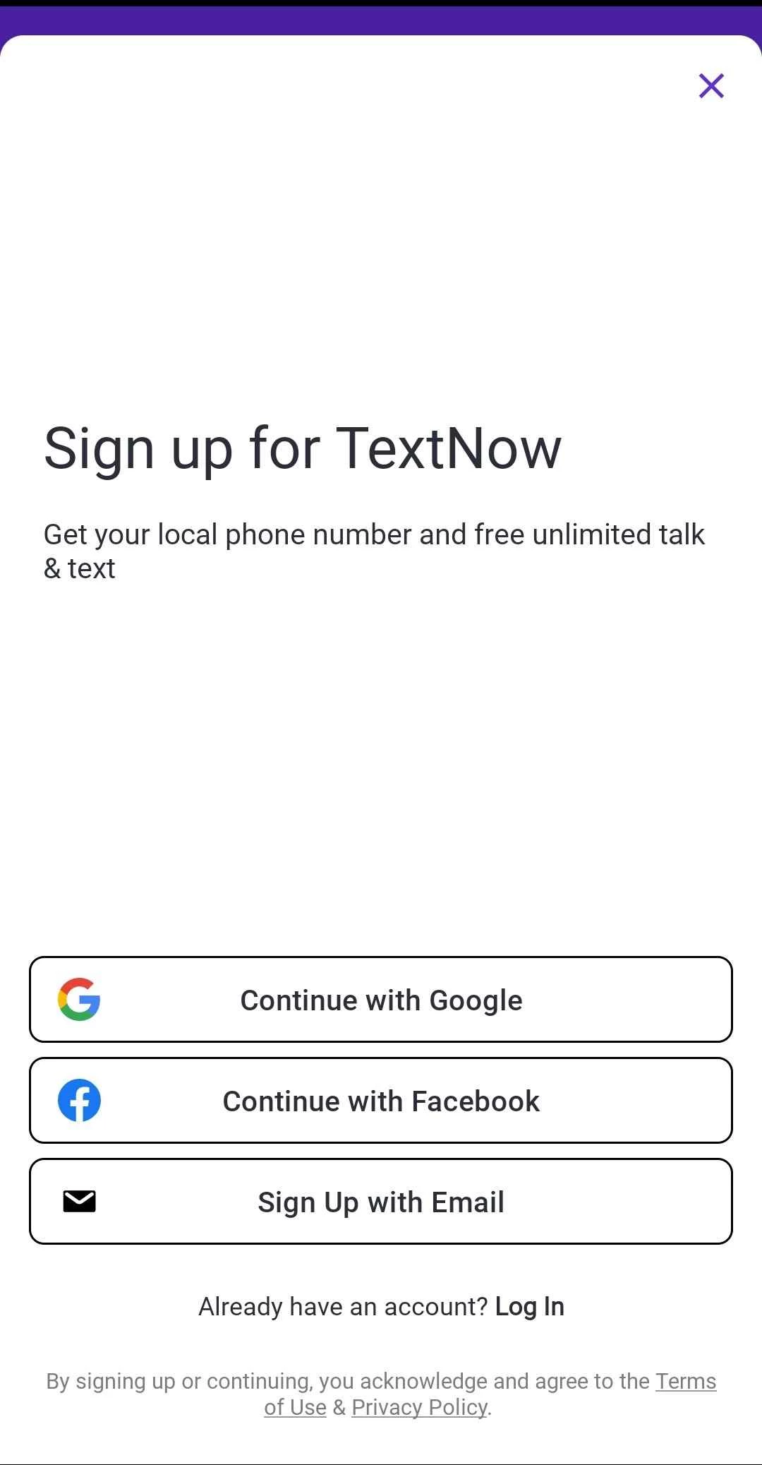 TextNow — skärmbild 1